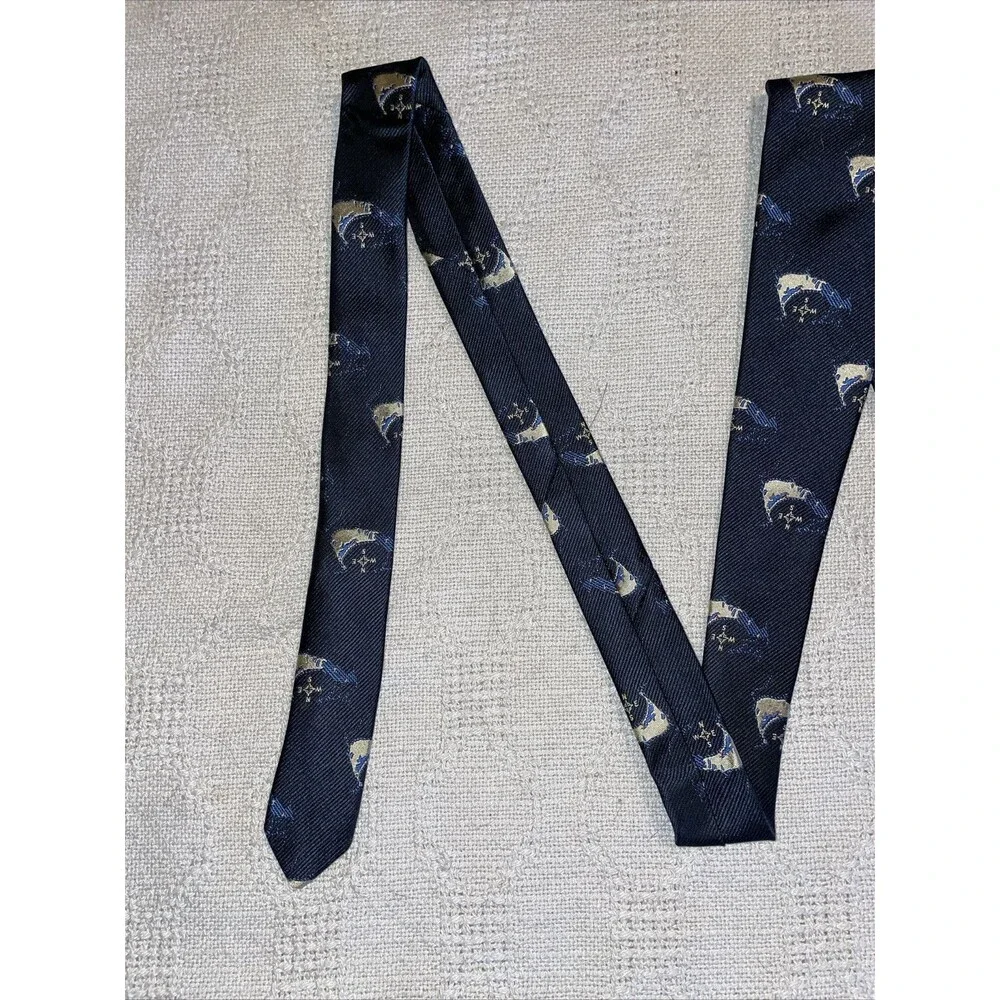Rivetz Of Boston Men’s Dress Tie Size 54” 4” Blue Compass Business Formal City
